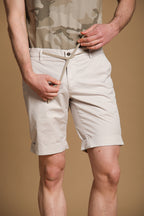 New York Side Elax N°2 men's chino jogger bermuda in Pima Cotton Regular fit