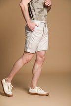 New York Side Elax N°2 men's chino jogger bermuda in Pima Cotton Regular fit