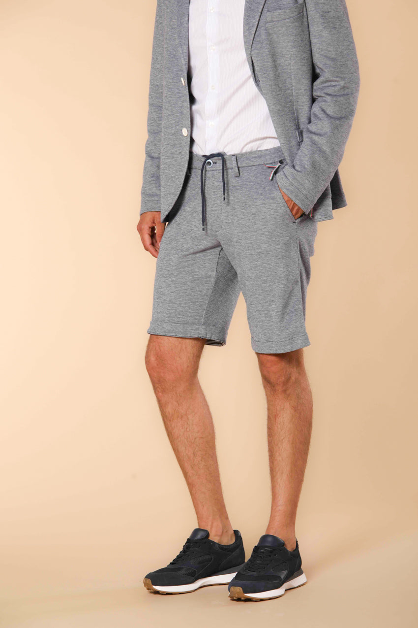 Torino Jog  bermuda chino jogger uomo in piquet di cotone double face slim fit