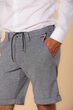 Torino Jog  bermuda chino jogger uomo in piquet di cotone double face slim fit