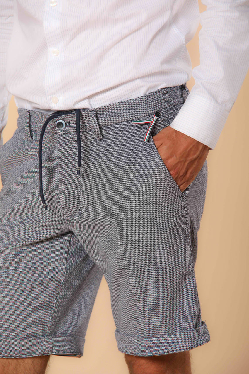 Torino Jog  bermuda chino jogger uomo in piquet di cotone double face slim fit