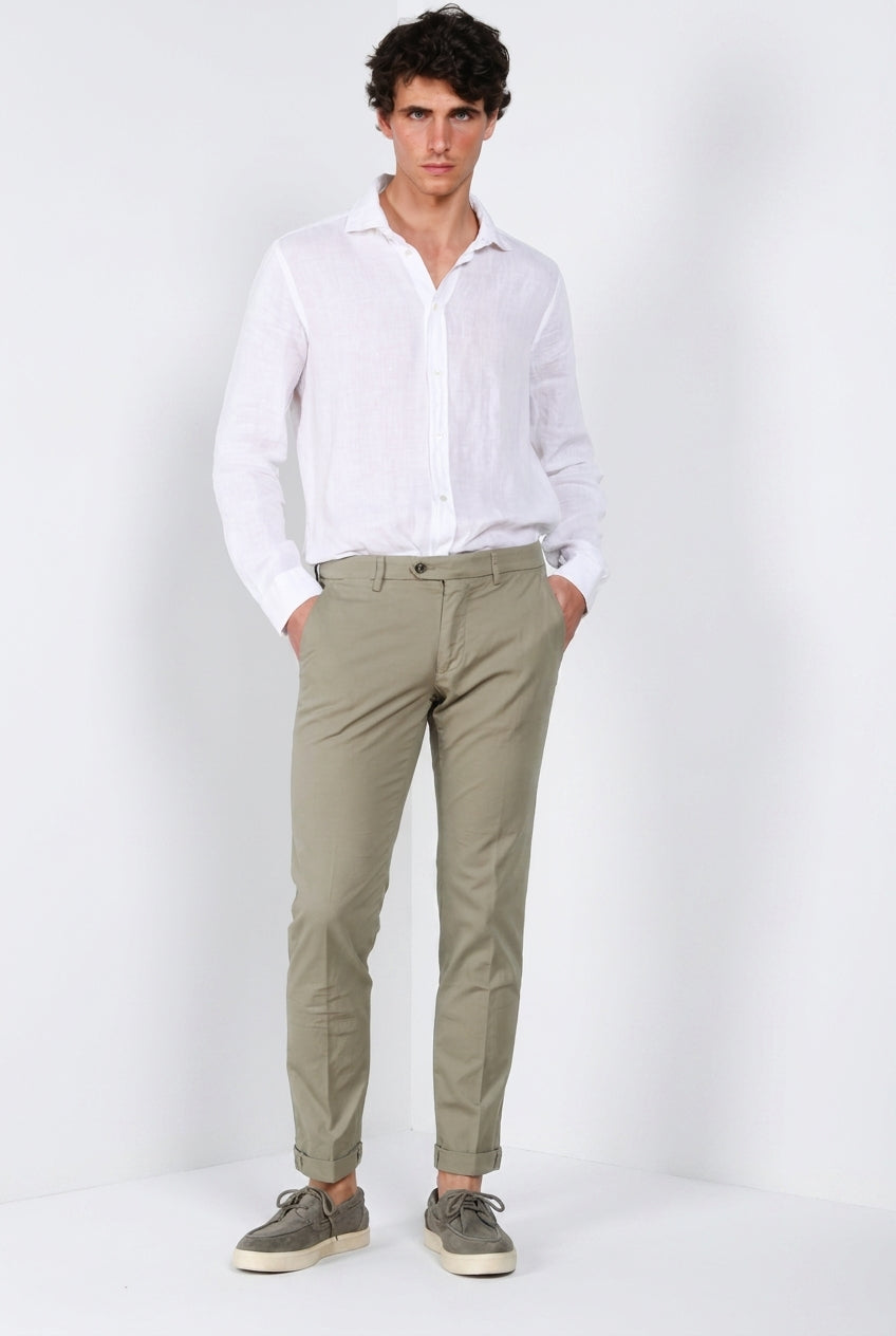 Torino men's shirt in linen canvas ①