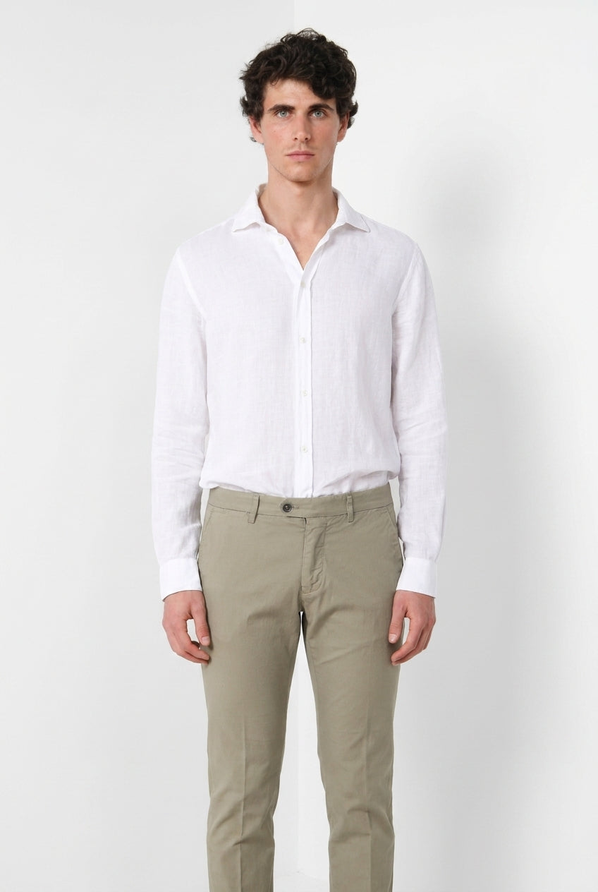 Torino men's shirt in linen canvas ①