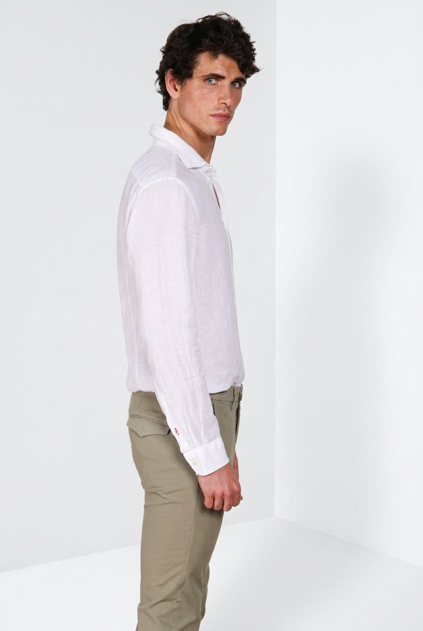 Torino men's shirt in linen canvas ①