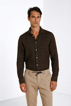 Torino men's shirt in linen canvas ①
