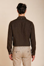 Torino camisa hombre en tela de lino ①