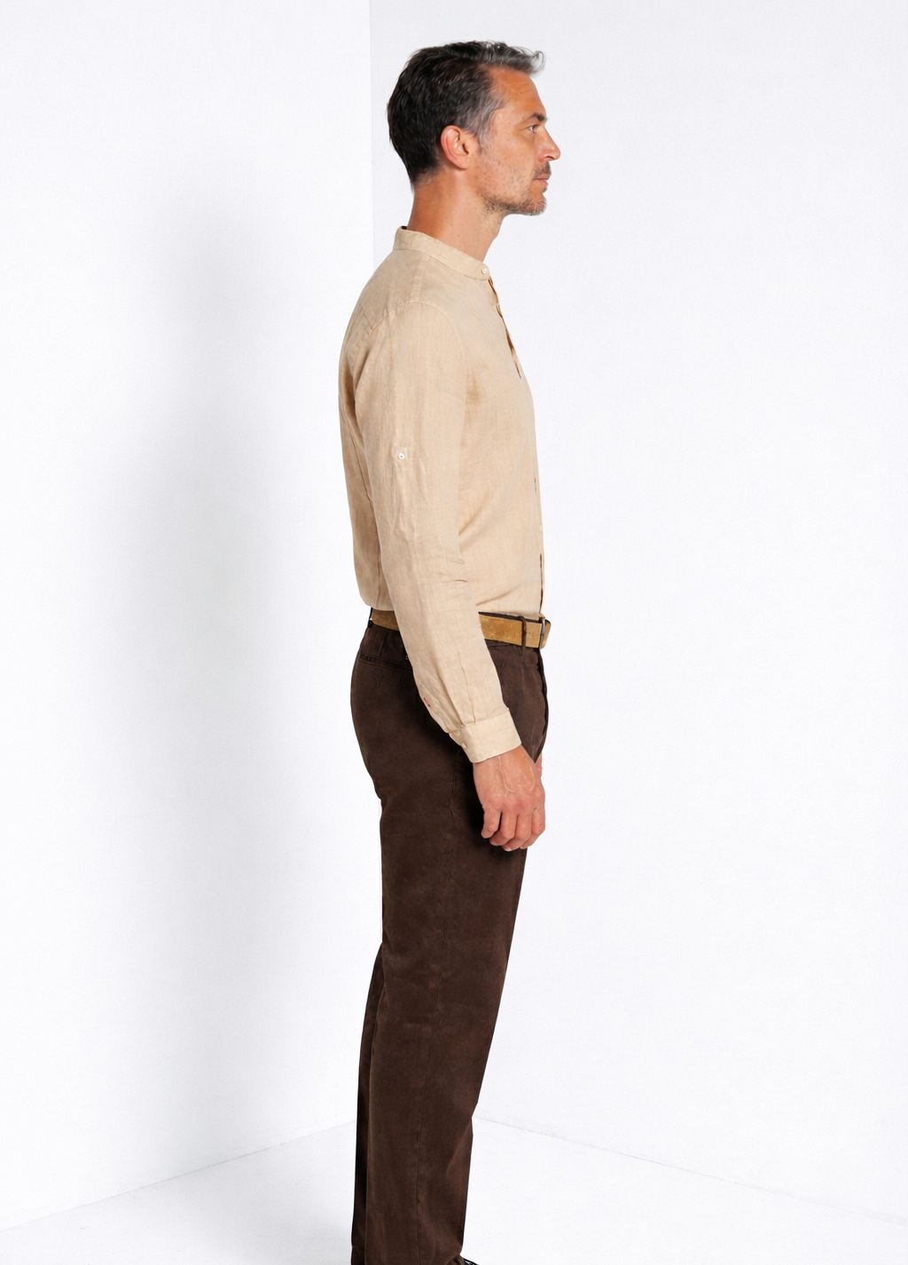 Porto men's shirt in linen canvas ①