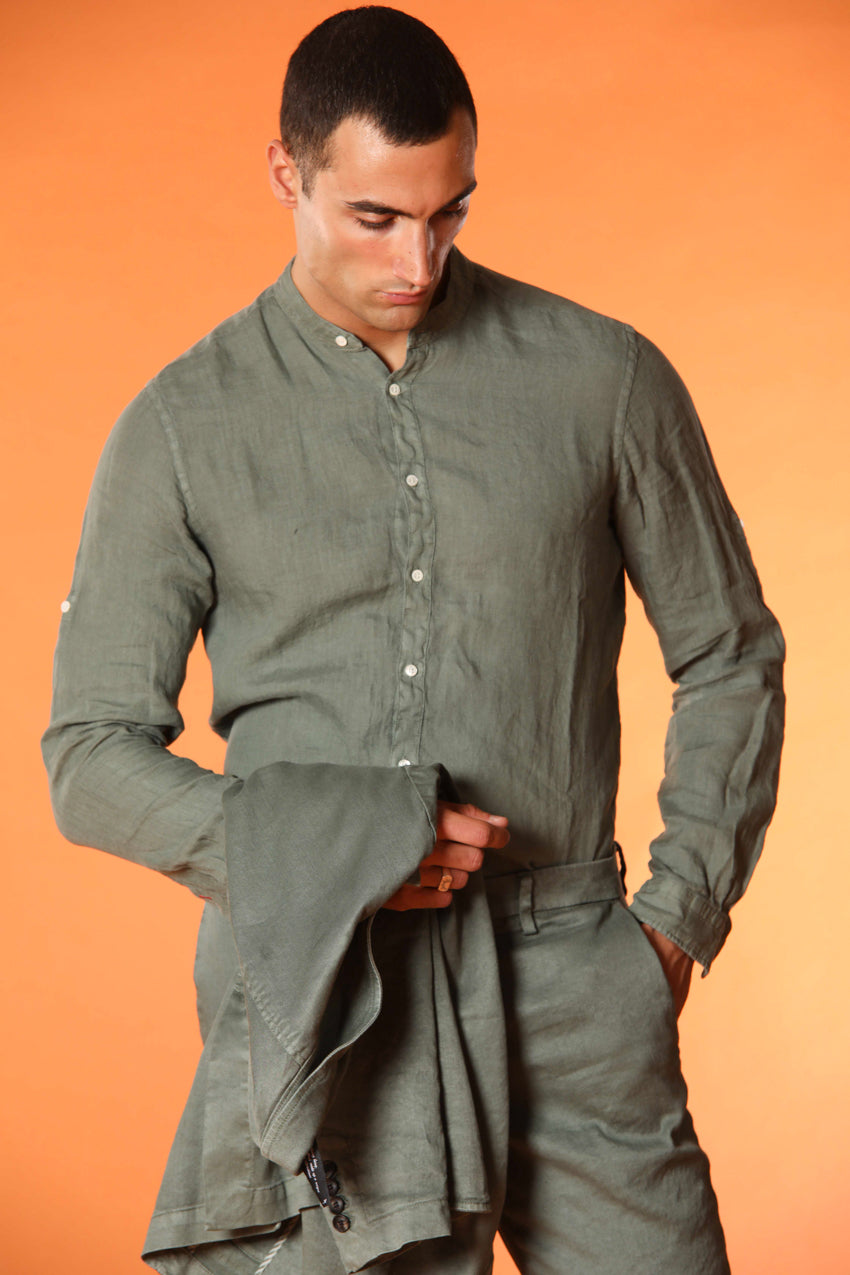 Porto camicia uomo a manica lunga in lino