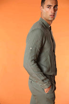 Porto camicia uomo a manica lunga in lino