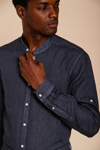 Porto men's shirt in linen canvas ①