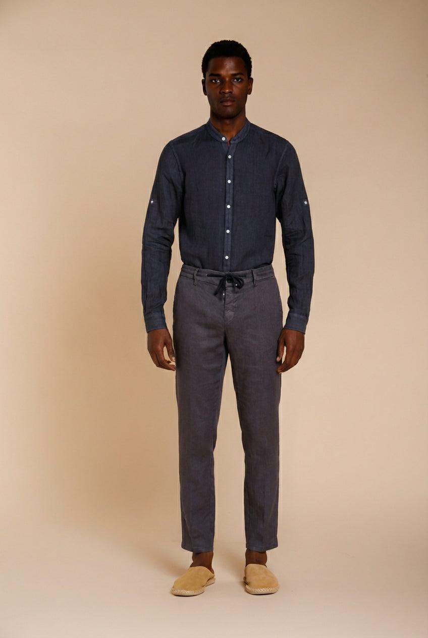 Porto men's shirt in linen canvas ①