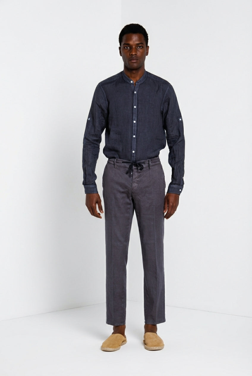 Porto camicia uomo in tela lino ①