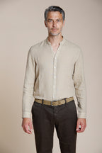 Porto men's shirt in linen canvas ①
