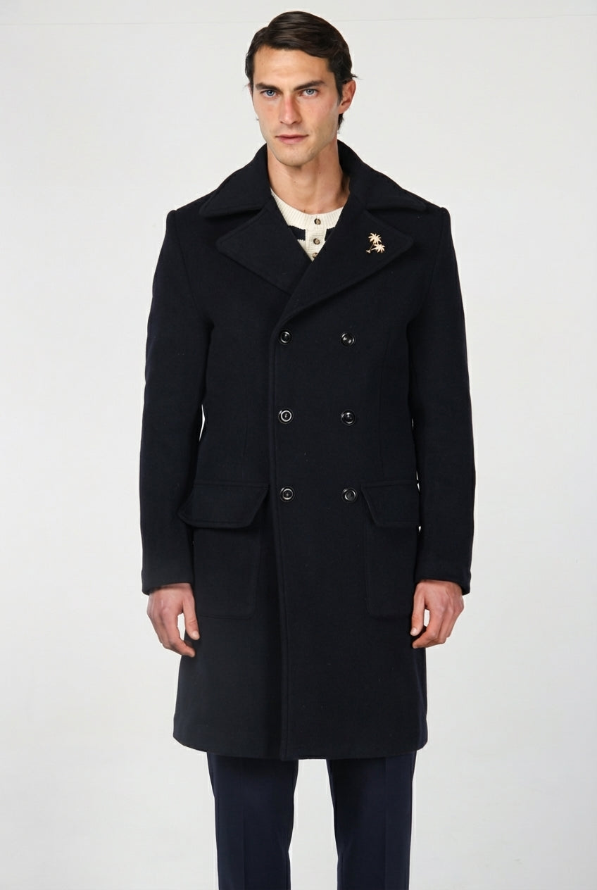Churchill cappotto uomo in panno morbido di lana