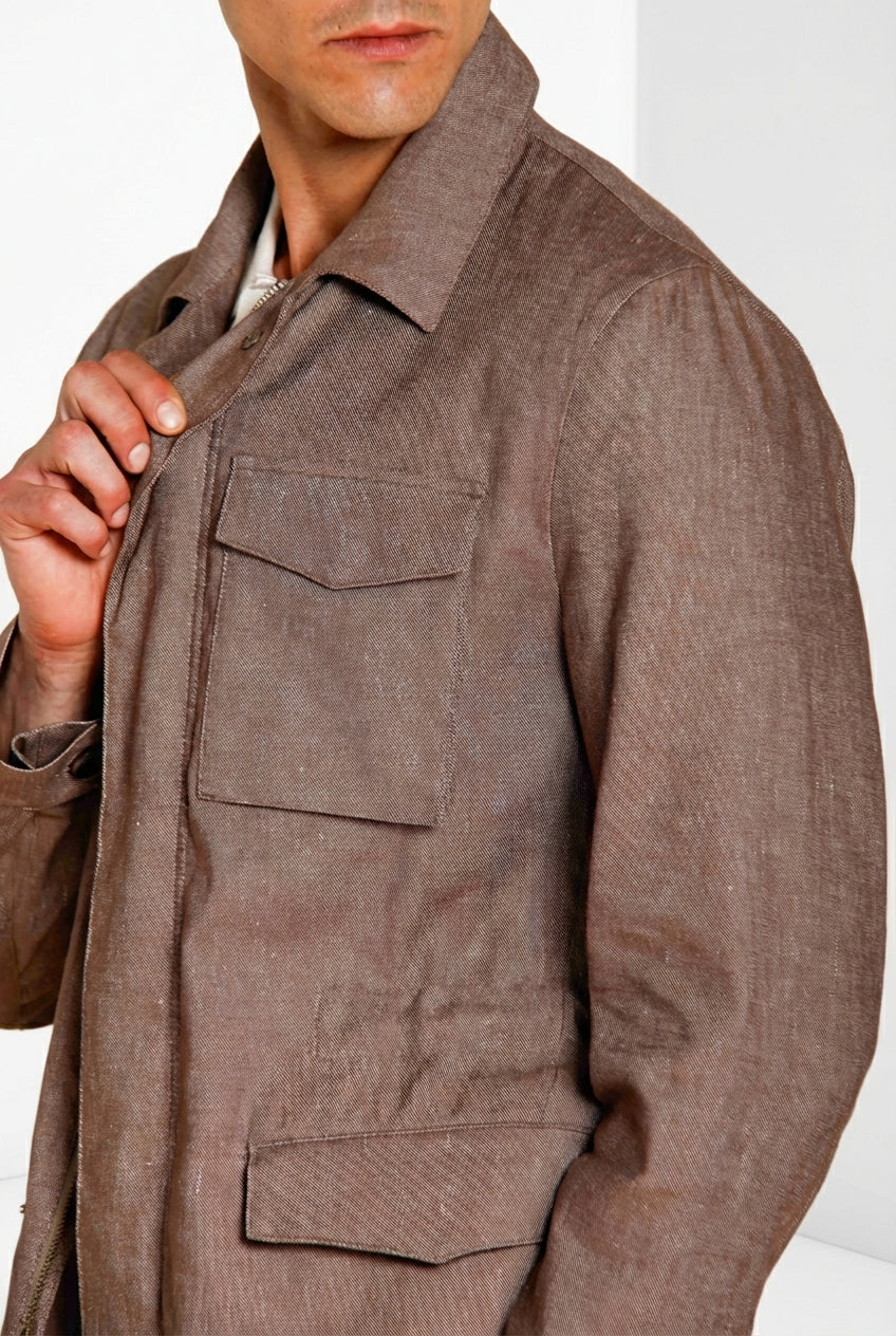 Field Jacket men's denim jacket in diagonal weave