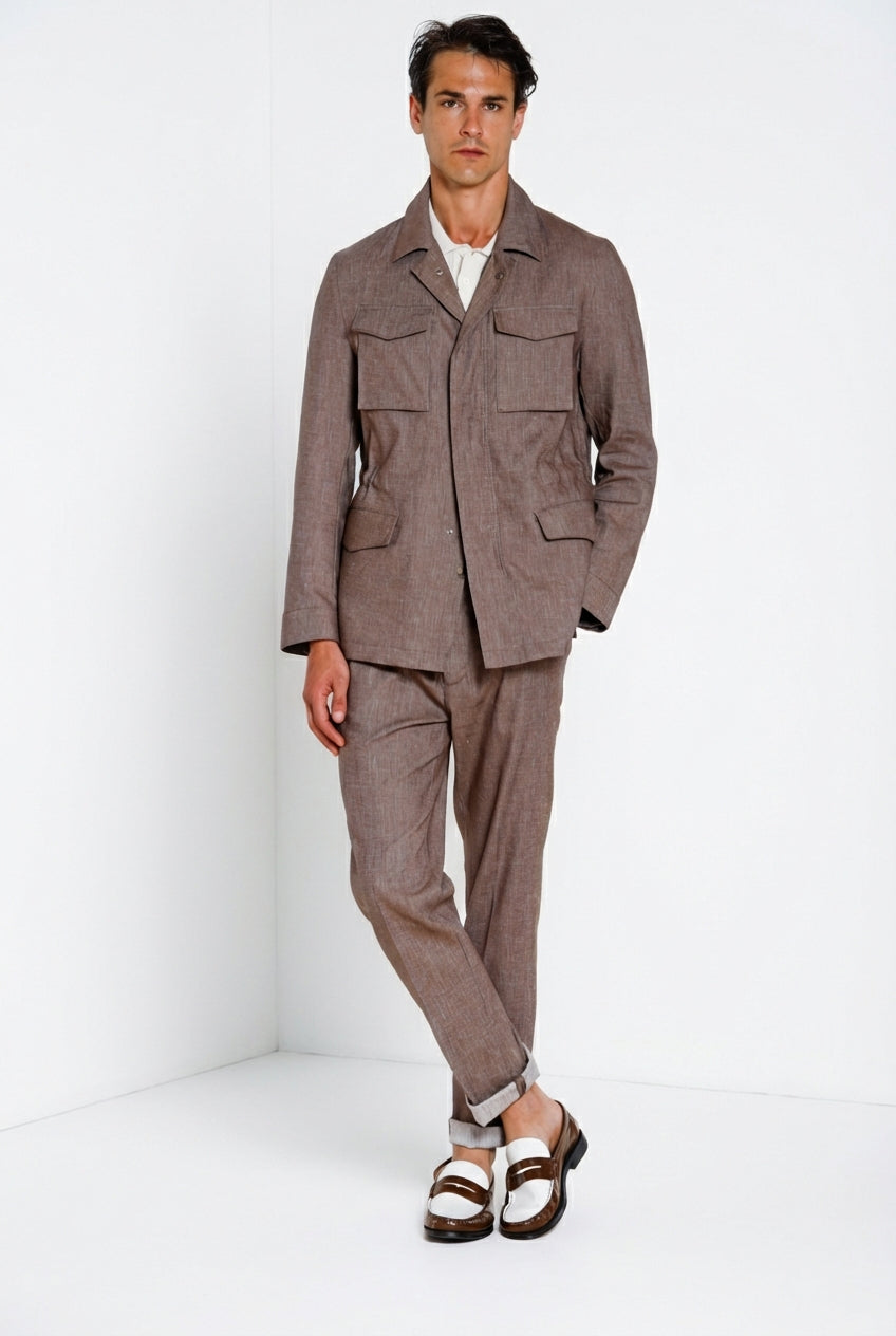 Field Jacket men's denim jacket in diagonal weave