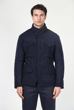 Field Jacket M74 hombre en paño efecto punto con estampado Príncipe de Gales