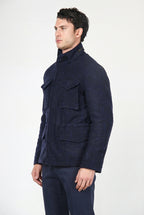 Field Jacket M74 hombre en paño efecto punto con estampado Príncipe de Gales