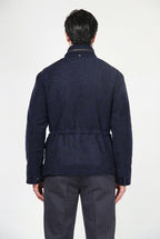 Field Jacket M74 hombre en paño efecto punto con estampado Príncipe de Gales