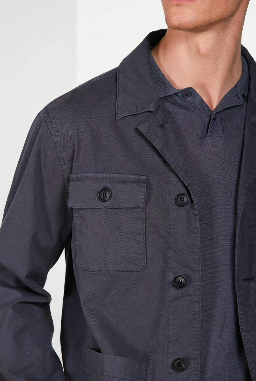 City men's Jacket Summer jacket in stretch cotton and linen cavalry