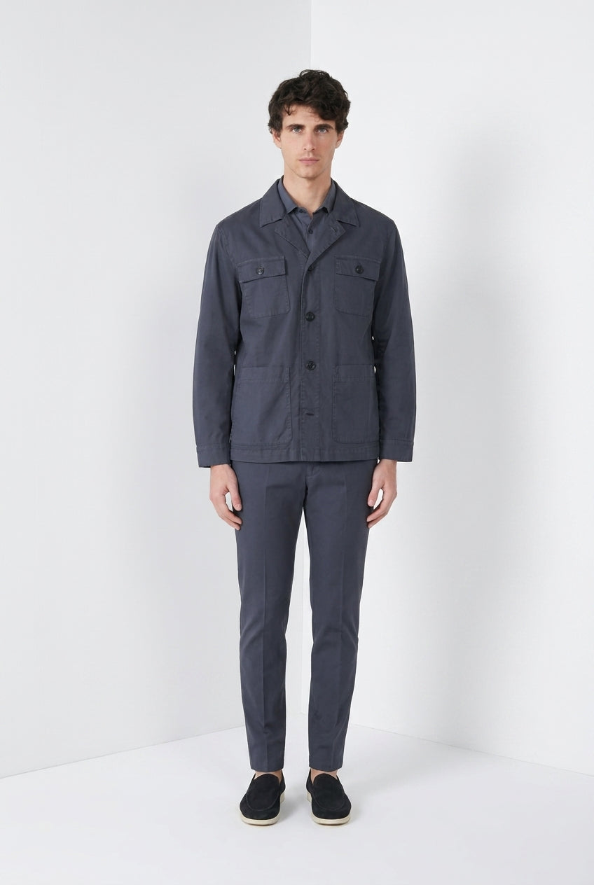 City men's Jacket Summer jacket in stretch cotton and linen cavalry