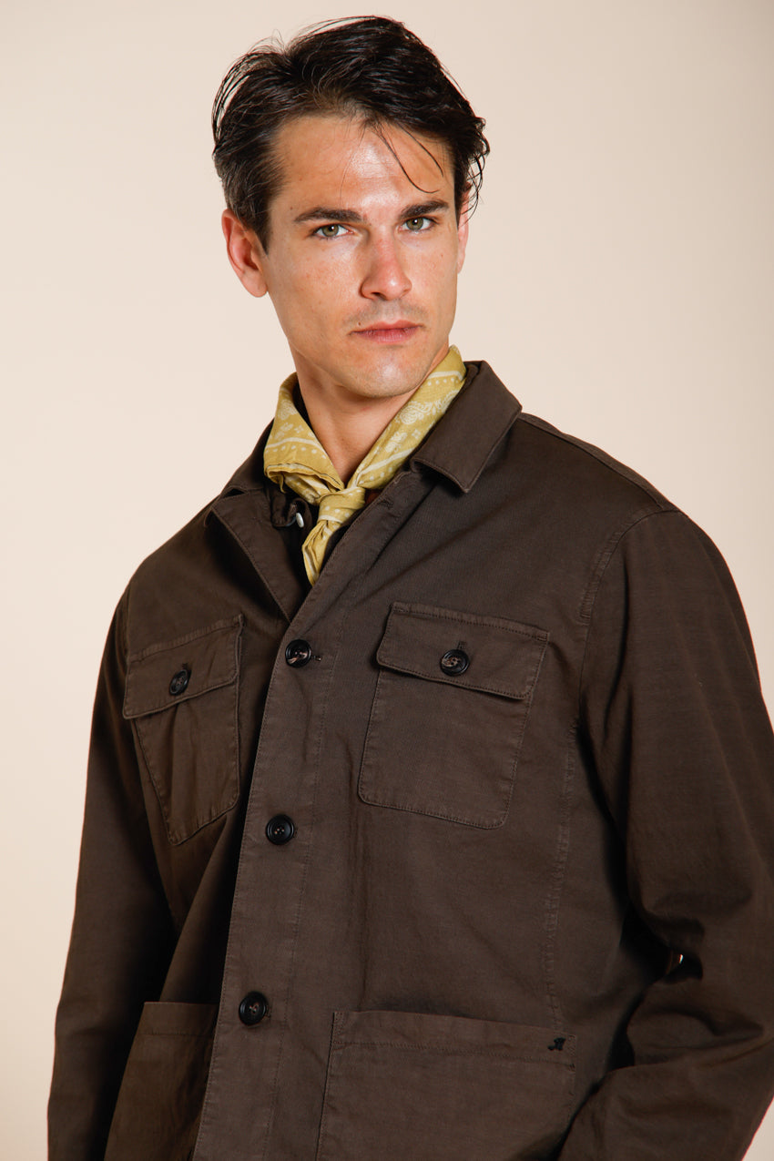 City Jacket Summer men's jacket in stretch cotton and linen cavalry
