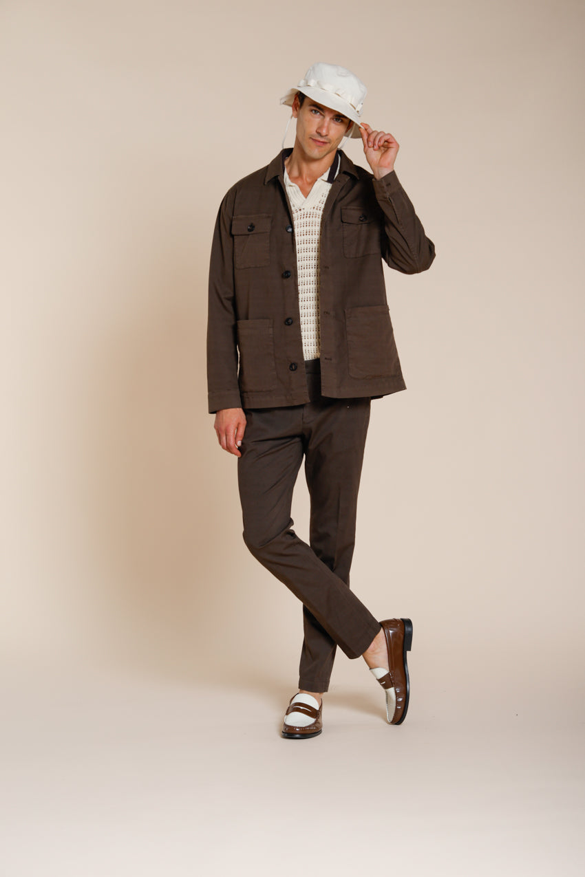 City Jacket Summer men's jacket in stretch cotton and linen cavalry