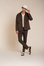 City Jacket Summer men's jacket in stretch cotton and linen cavalry