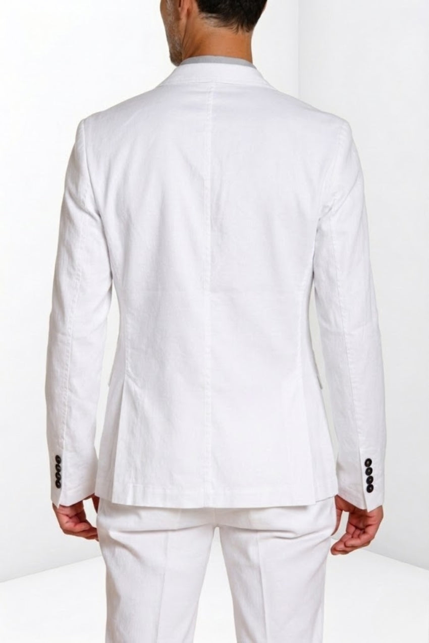 Da Vinci blazer hombre en twill de lino y algodón