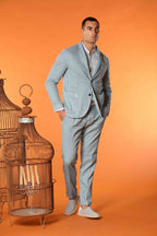 Da Vinci Summer blazer uomo in twill di lino e cotone