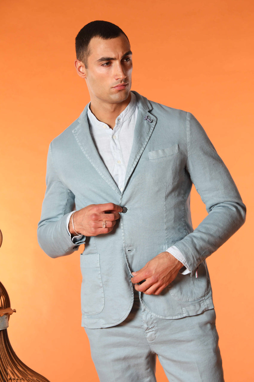 Da Vinci Summer blazer uomo in twill di lino e cotone