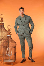 Da Vinci Summer blazer uomo in twill di lino e cotone