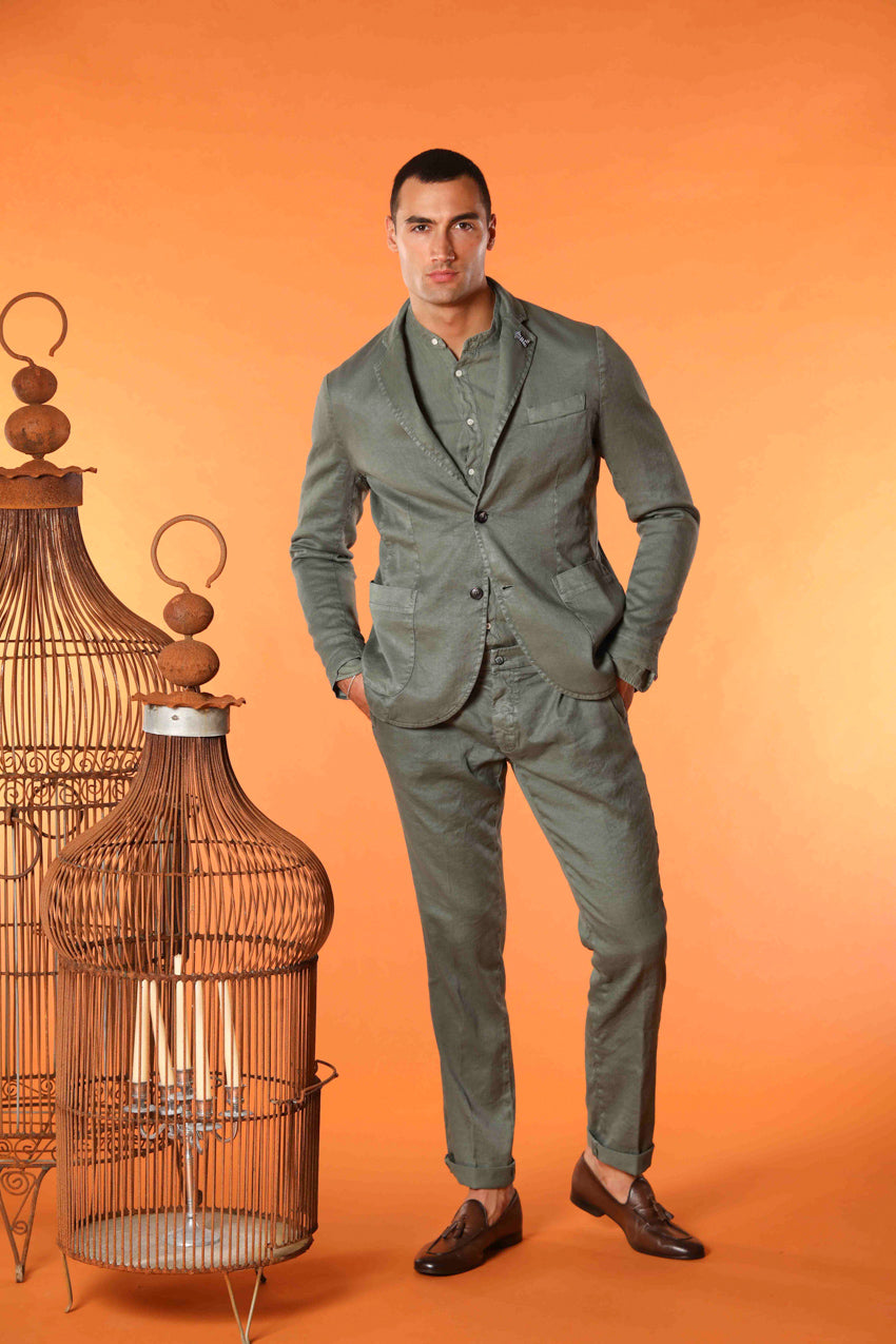 Da Vinci Summer blazer uomo in twill di lino e cotone