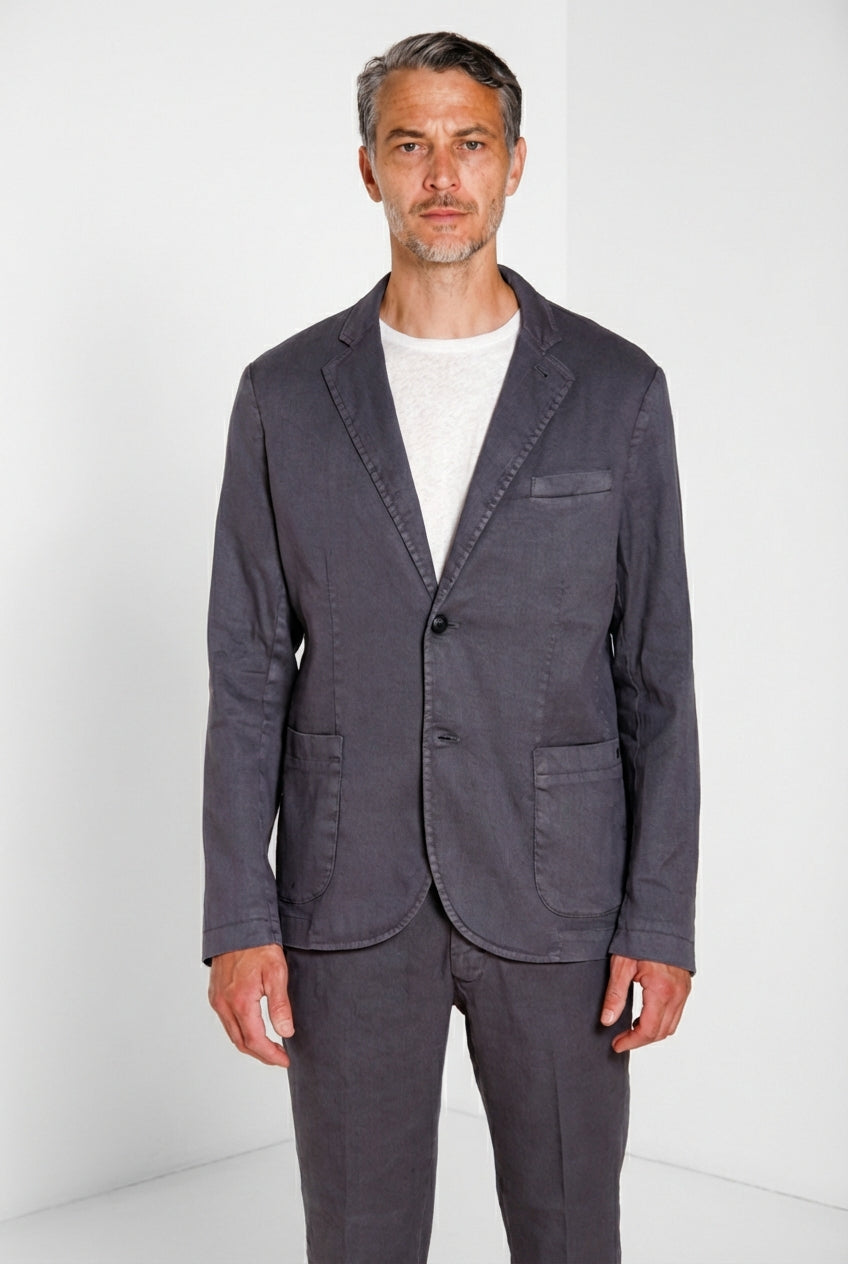 Da Vinci blazer hombre en sarga de lino y algodón