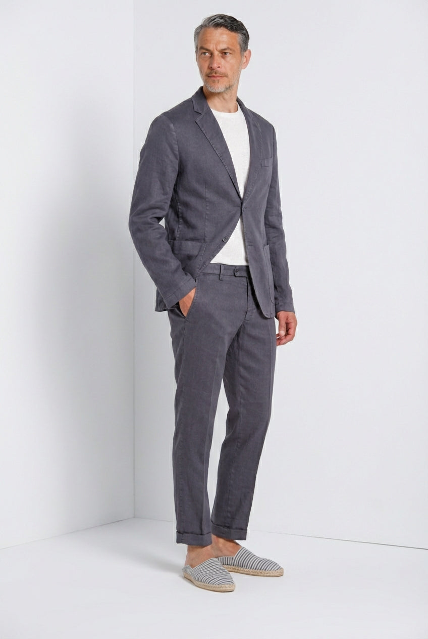 Da Vinci blazer hombre en sarga de lino y algodón