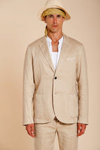 Da Vinci Blazer Herren in Twill aus Leinen und Baumwolle