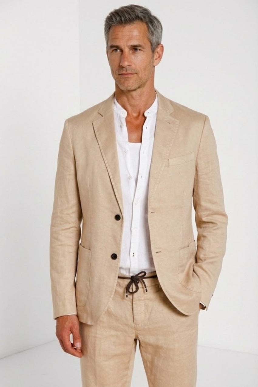 Da Vinci men's blazer in linen and cotton twill
