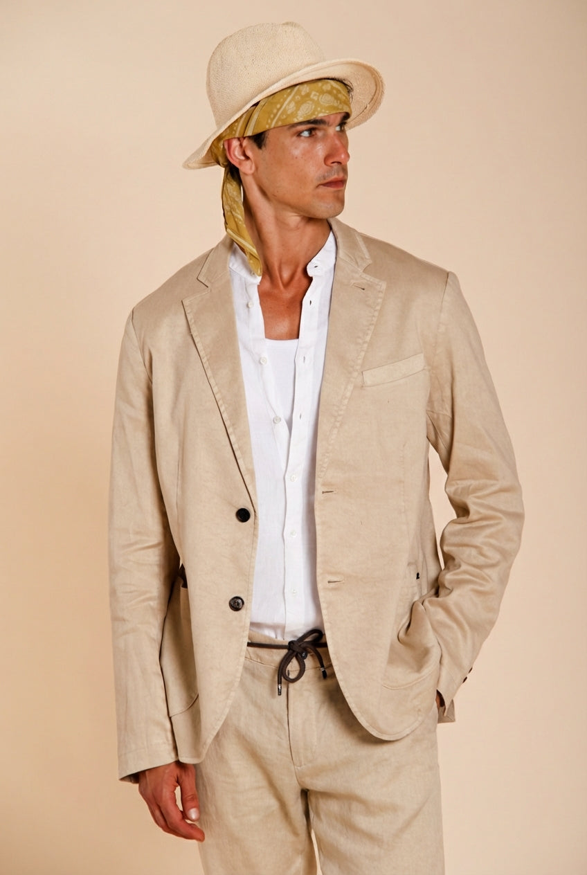 Da Vinci Blazer Herren in Twill aus Leinen und Baumwolle