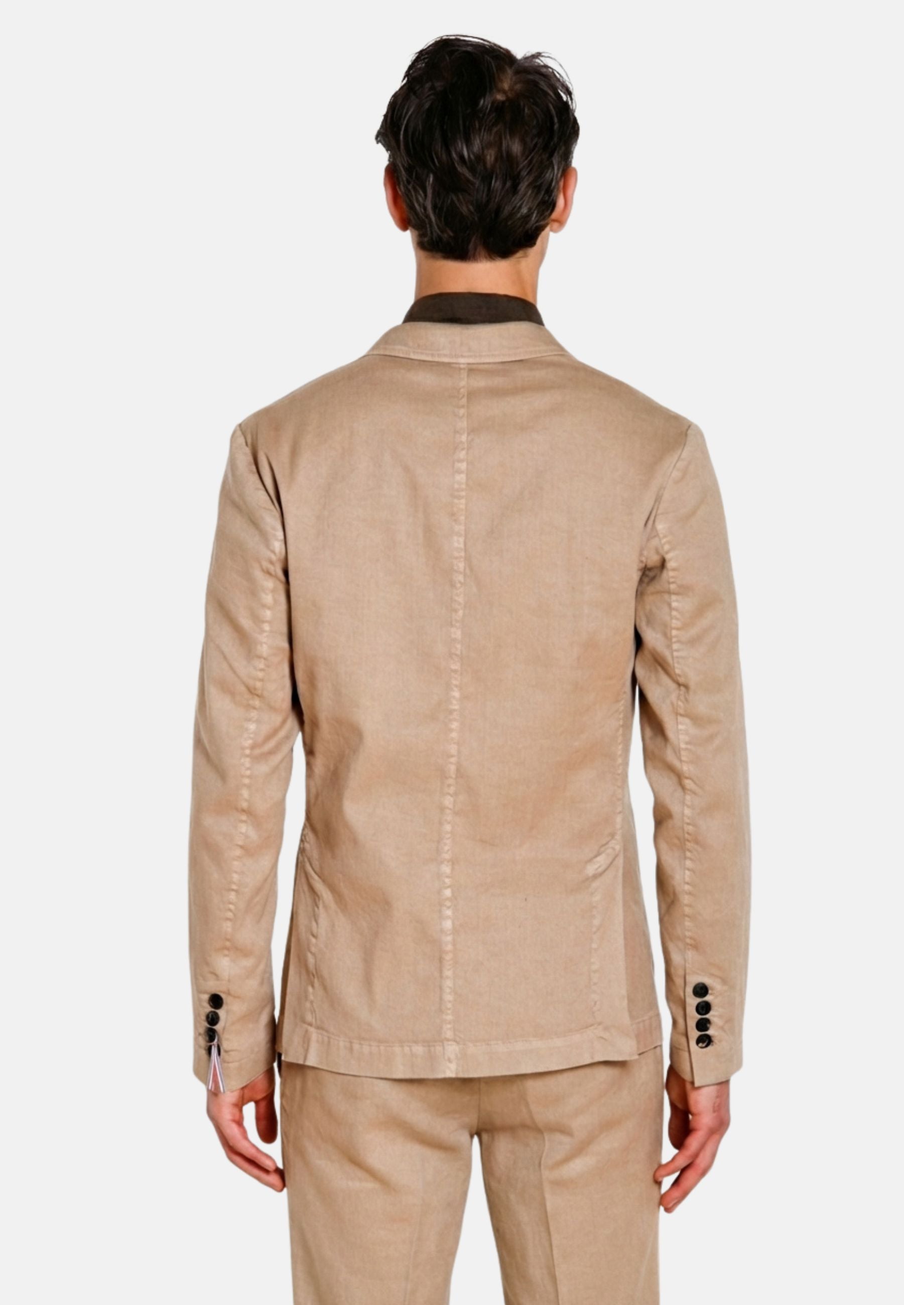 Da Vinci blazer uomo in twill di lino e cotone