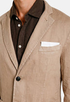 Da Vinci blazer uomo in twill di lino e cotone