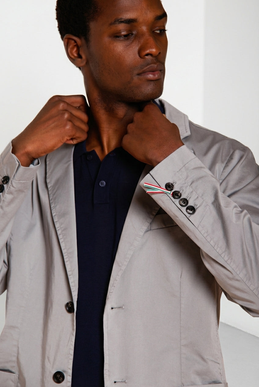 Da Vinci Travel men's blazer in technical travel stretch satin