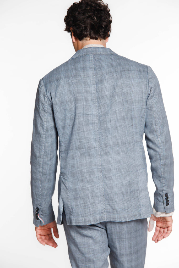 Da Vinci Safari man blazer in linen and cotton with Wales pattern