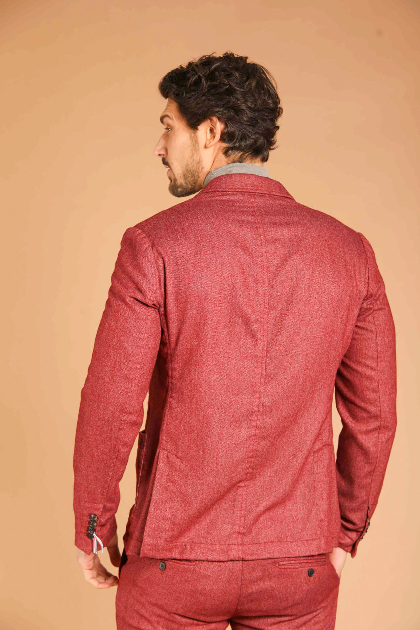 Da Vinci blazer homme en flanelle à effet laine coupe régulière