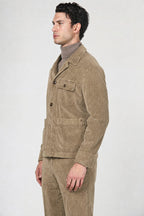 Work Jacket Herren-Overshirt aus breit geripptem Samt