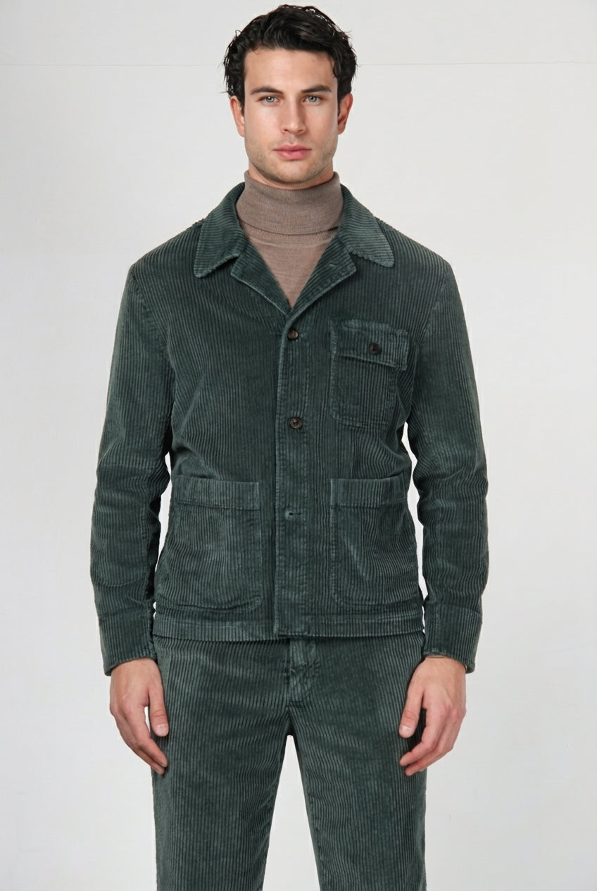 Work Jacket men’s overshirt in wide-wale velvet