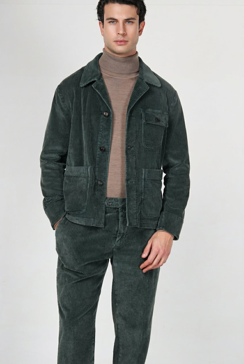 Work Jacket men’s overshirt in wide-wale velvet