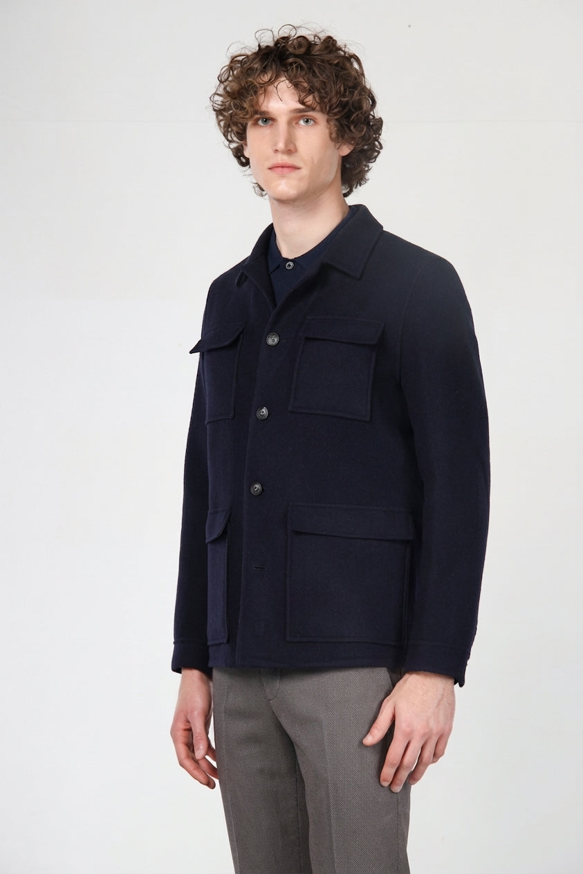 California Field Jacket uomo in lana fantasia galles