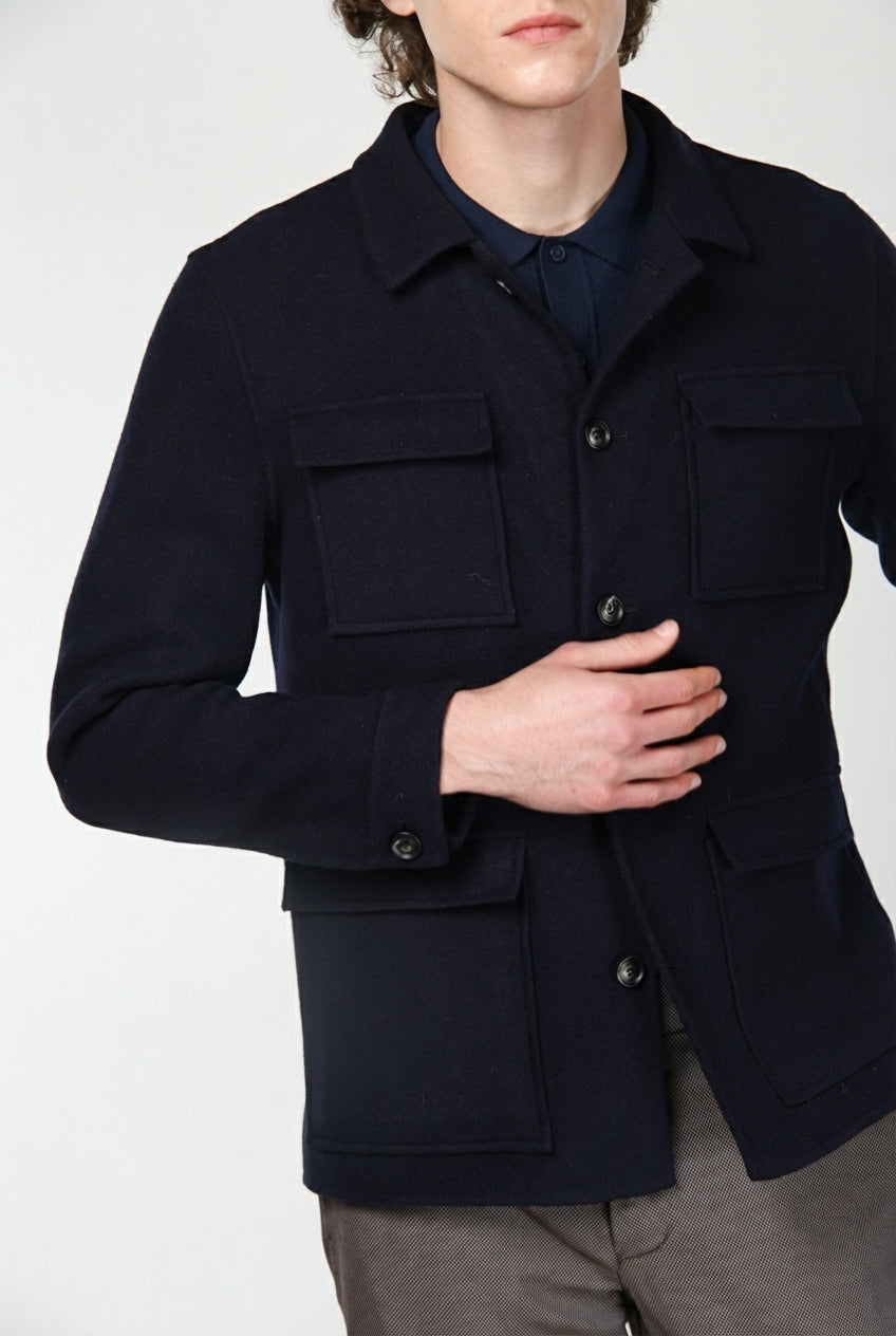 California Field Jacket uomo in lana fantasia galles