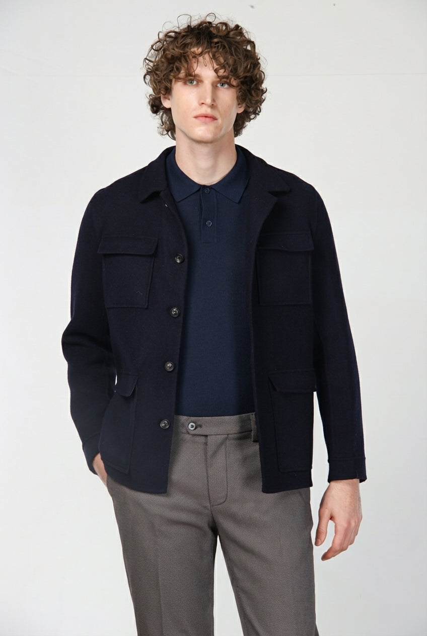 California Field Jacket uomo in lana fantasia galles