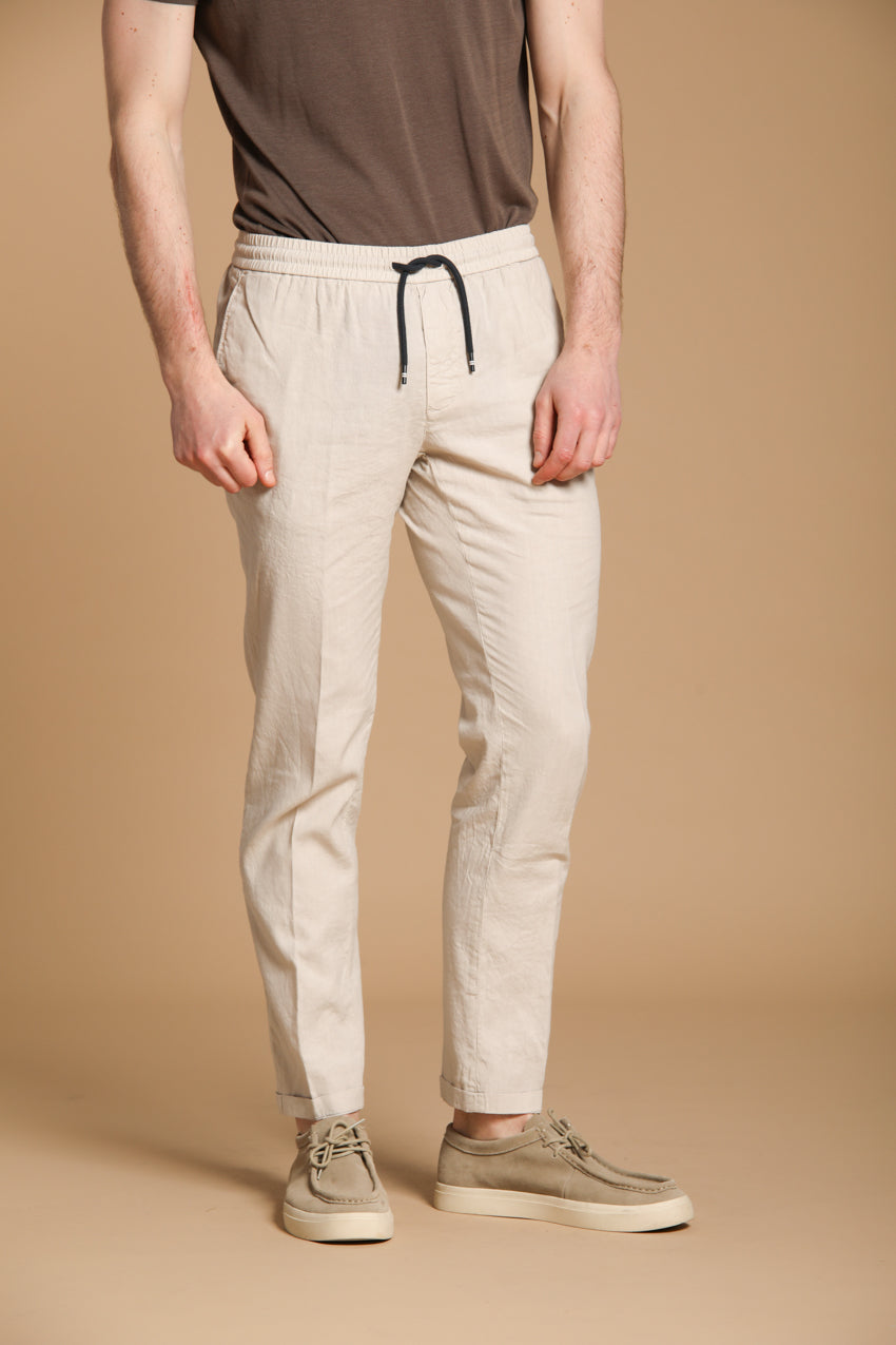New York Sack men's chino pants in lightweight linen and cotton fabric regular fit